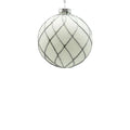 Ornament White Flow W/Silver Glitter 10 Cm