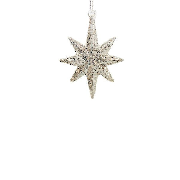 Ornament Star Champagne Glitter