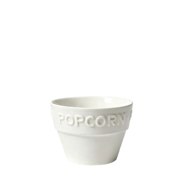 White Ceramic Popcorn Bowl
