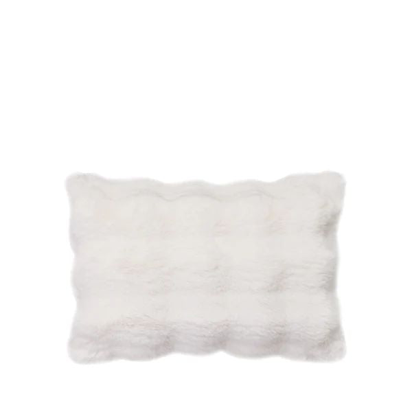 Pillow Faux Fur 12 x 18" Ivory