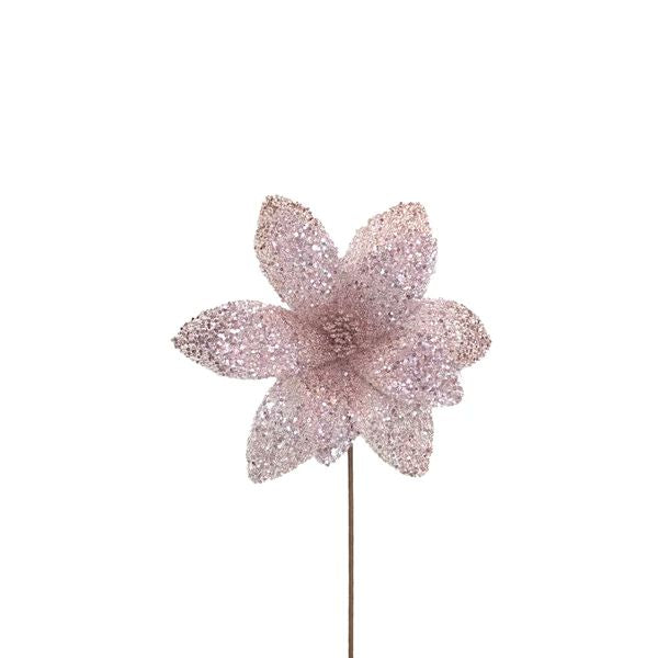 Floral Poinsettia Blush Sequins