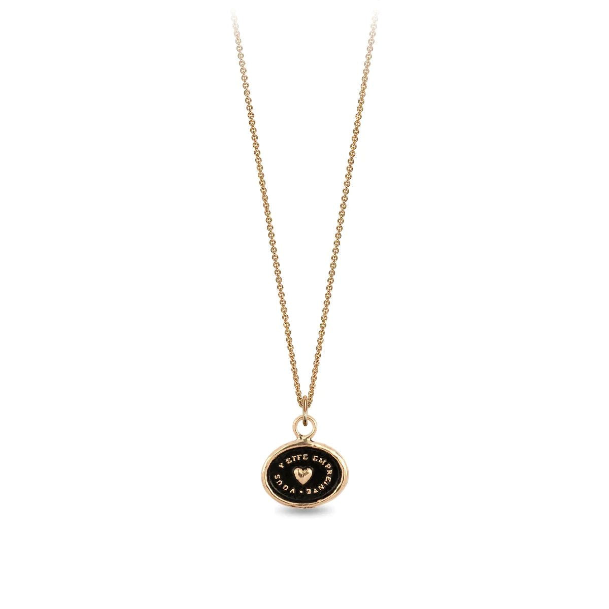Pyrrha | Gold 14k Heart Print 18 " Necklace