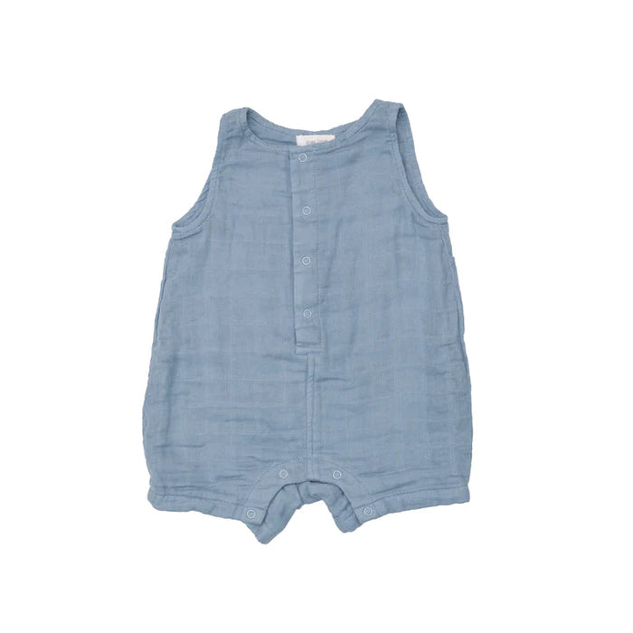 Chambray Blue Muslin Shortie Romper