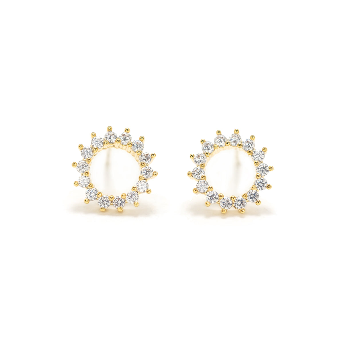 Lover's Tempo| Earrings Halo Studs Gold