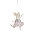 Felt Ballerina Mouse Ornament with Sparkle Top & Tulle Skirt