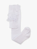 RuffleButts | Ruffled Tights - Cream