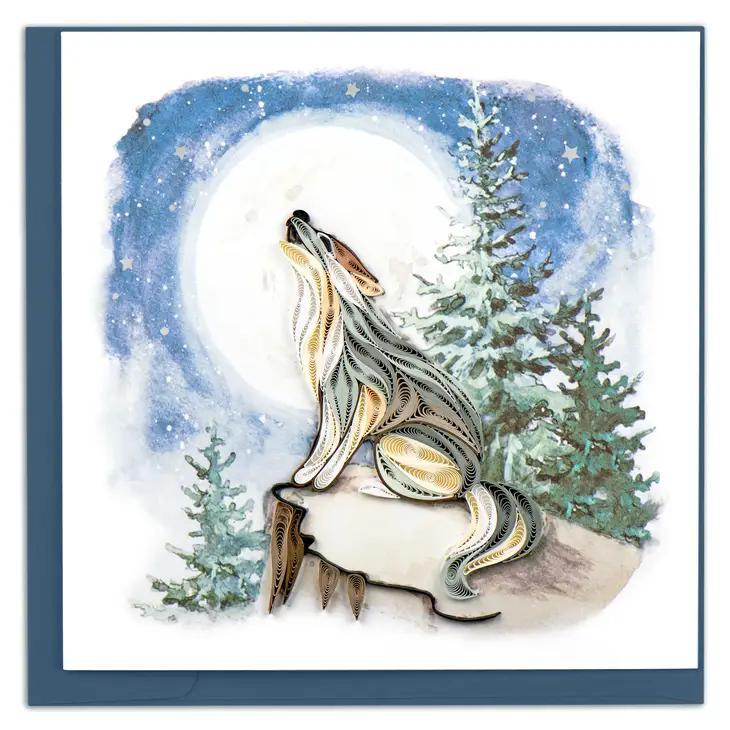 Quilling Card | Howling Wolf