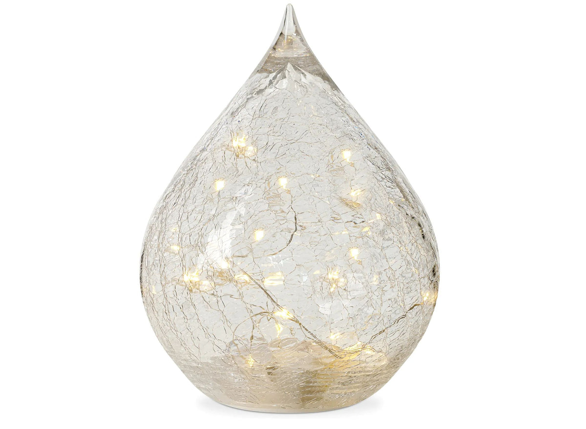 Tear Drop Crackle Light W/ Timer 7.75"