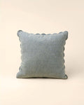 Velvet Scalloped Edge Pillow - Fog 21 x 12"