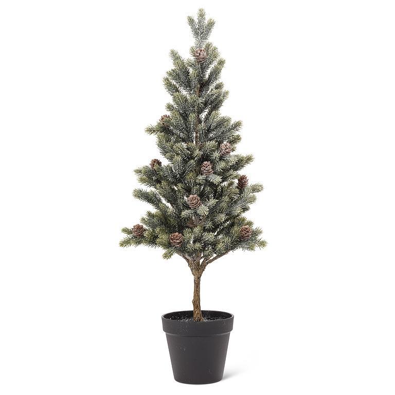Frosted Pine Christmas Tree with Cones – 24"