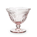 Pink Glass Flower Pedestal Dish