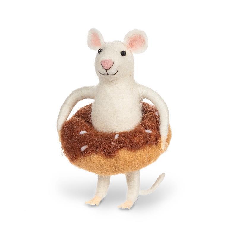 Mouse in Donut Figurine – 4.5"