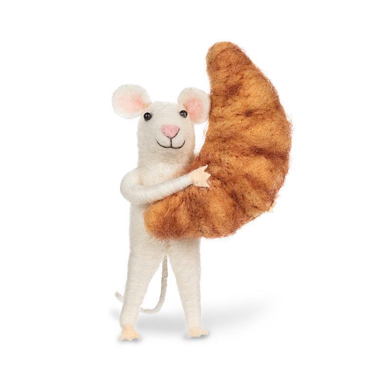 Mouse with Croissant Figurine – 5.5"