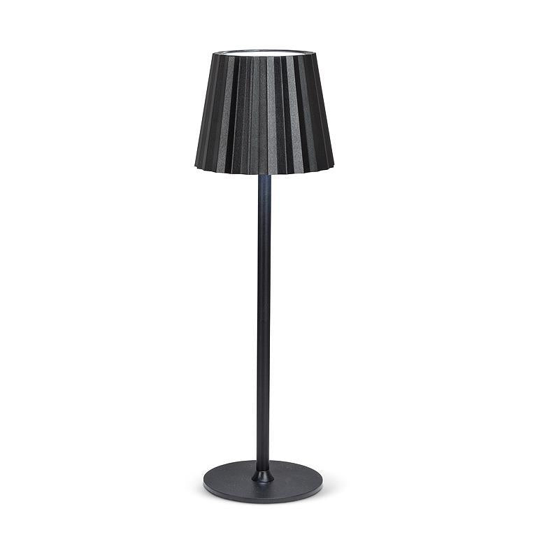 Fluted Shade LED Table Lamp – Black 15"