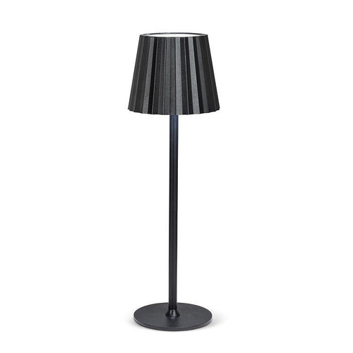Fluted Shade LED Table Lamp – Black 15"