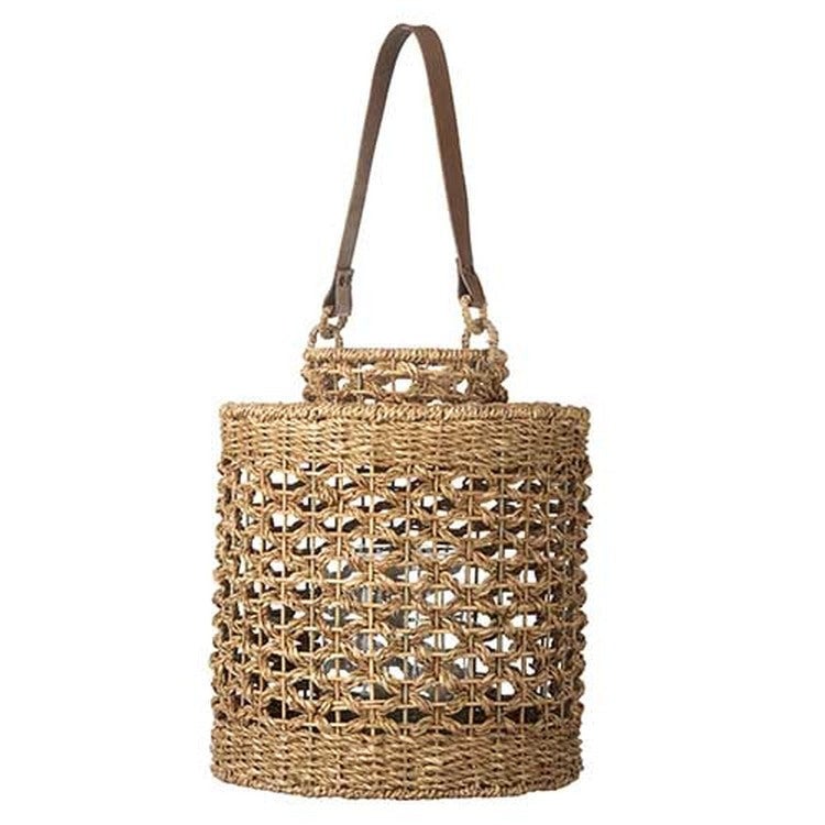 Hurricane Sea Grass with Glass Insert 16"