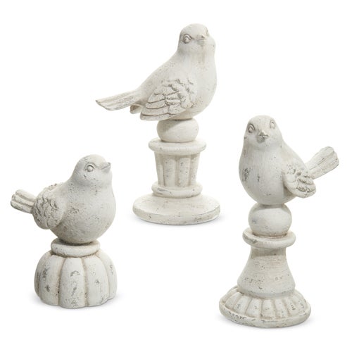 White Bird on Pedestal Decorative Figurine – Assorted