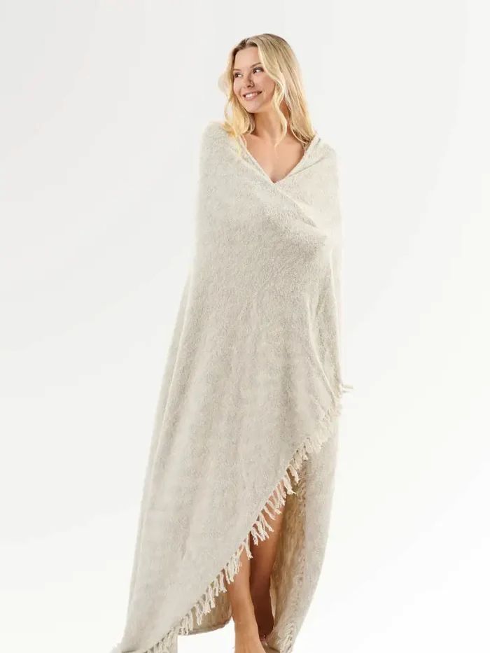 Faceplant Dreams | Bamboo Plush Throw - Heathered Fog