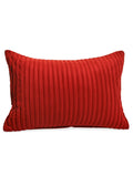 Red Ribbed Poly-Velvet Pillow 14 x 20"