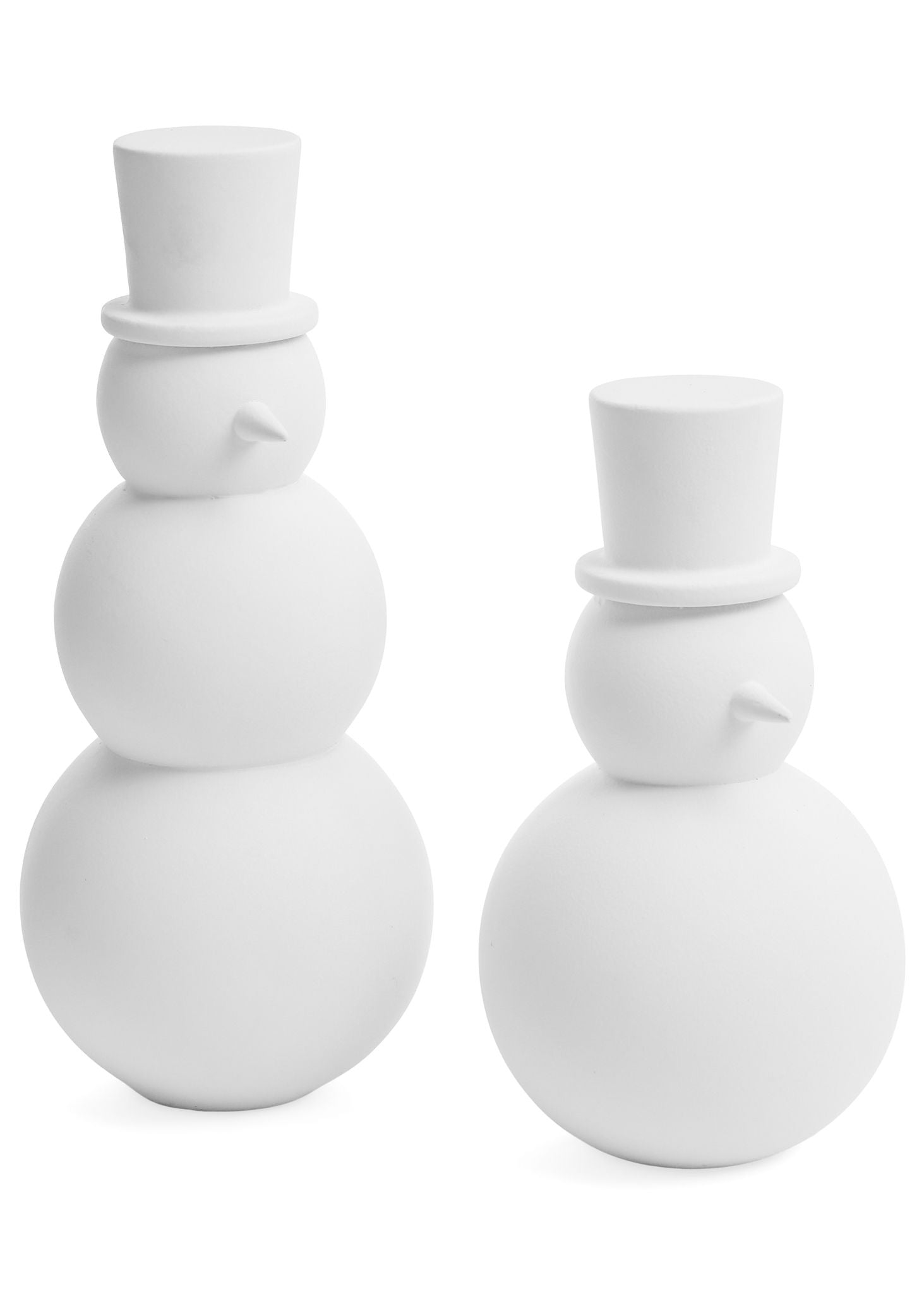 Ornament Snowman Small Resin White Matte 4 x 7" ADV