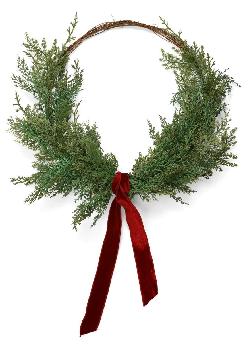 Cedar Wreath with Ribbon