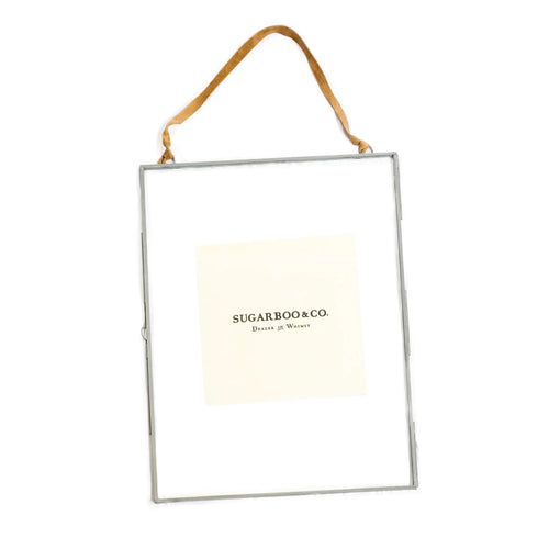 Vertical Glass & Zinc Hanging Picture Frame