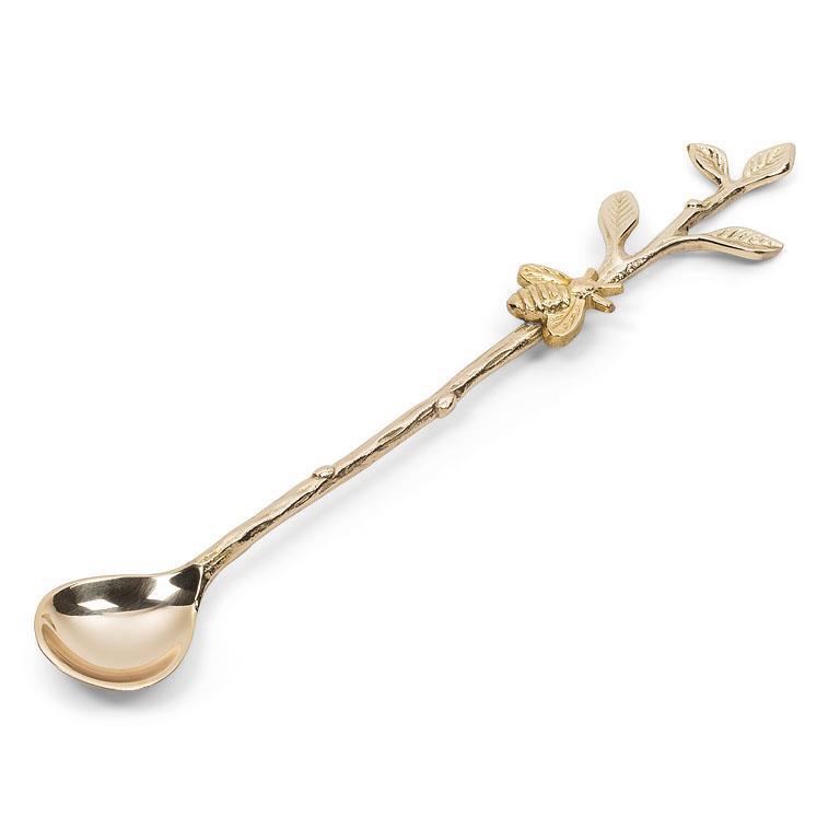 Twig Long Spoon W/ bee Gold 8.5"