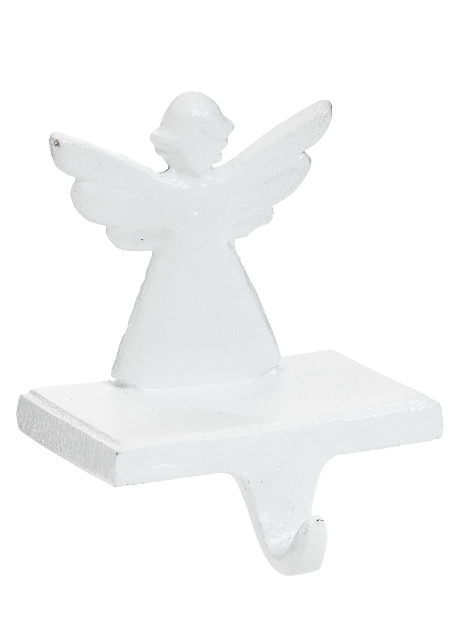 Stocking Holder Angel Cast Iron White 5 x 6" ADV