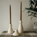Arta Terracotta Candle Holder (White) - Large