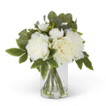Peony & Eucalyptus in Water Vase