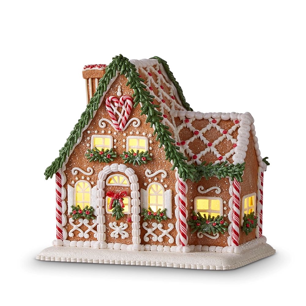 Gingerbread House With Chimney 8.75" Lighted