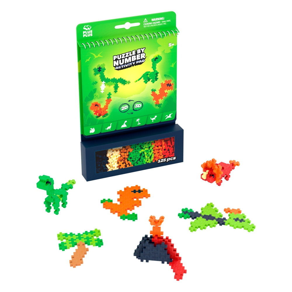 Dinosaurs Puzzle by Number Activity Pad