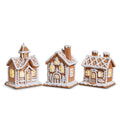 Ornament Lighted Gingerbread House Assort 4.25" Brown