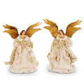 Tree Topper Gold Angel 10" Assort Cream Ivory