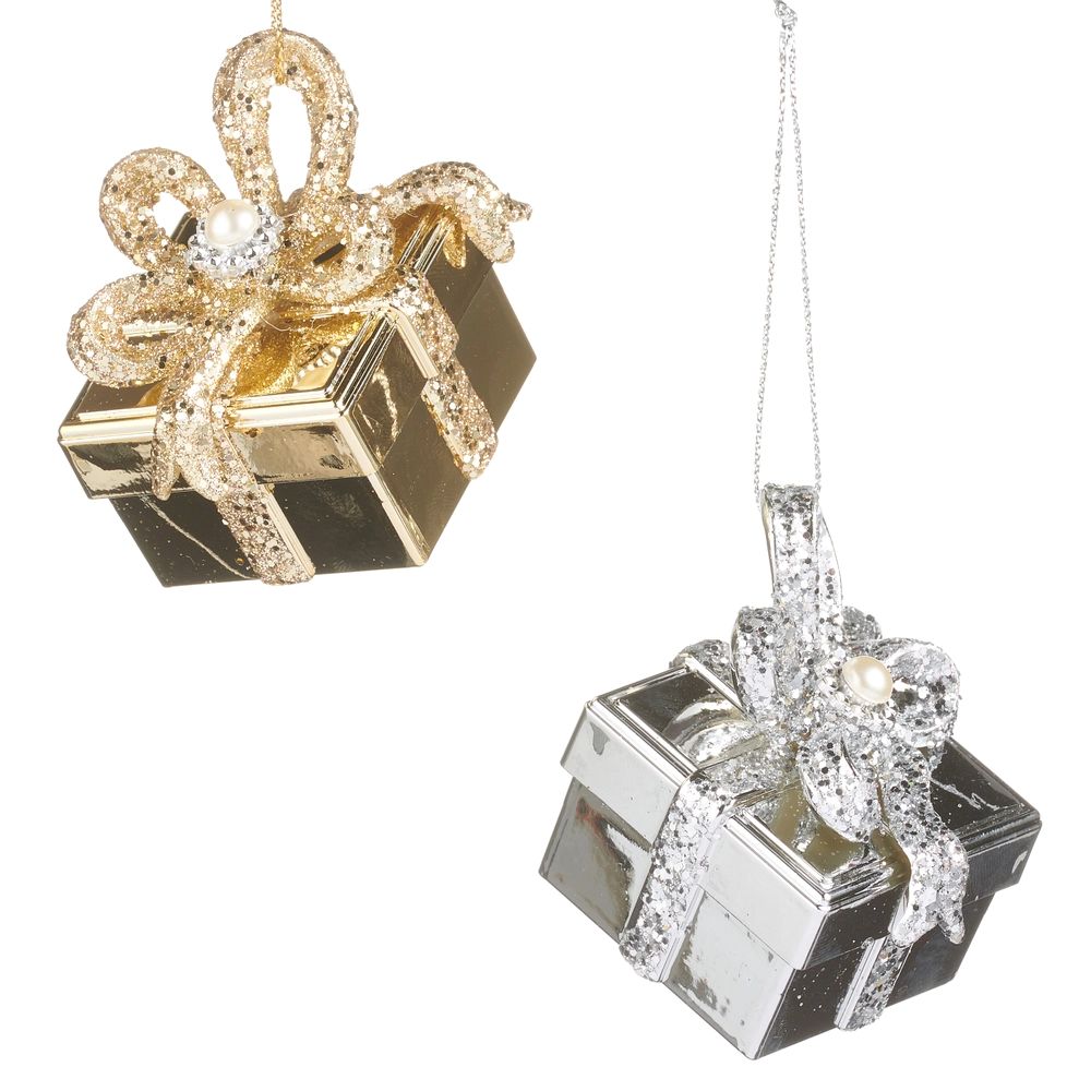 Ornament Gold Gift Box 2.5"