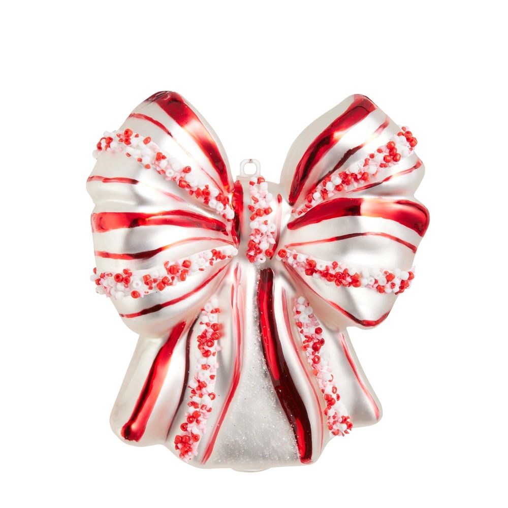 Ornament Peppermint Bow 4.25"