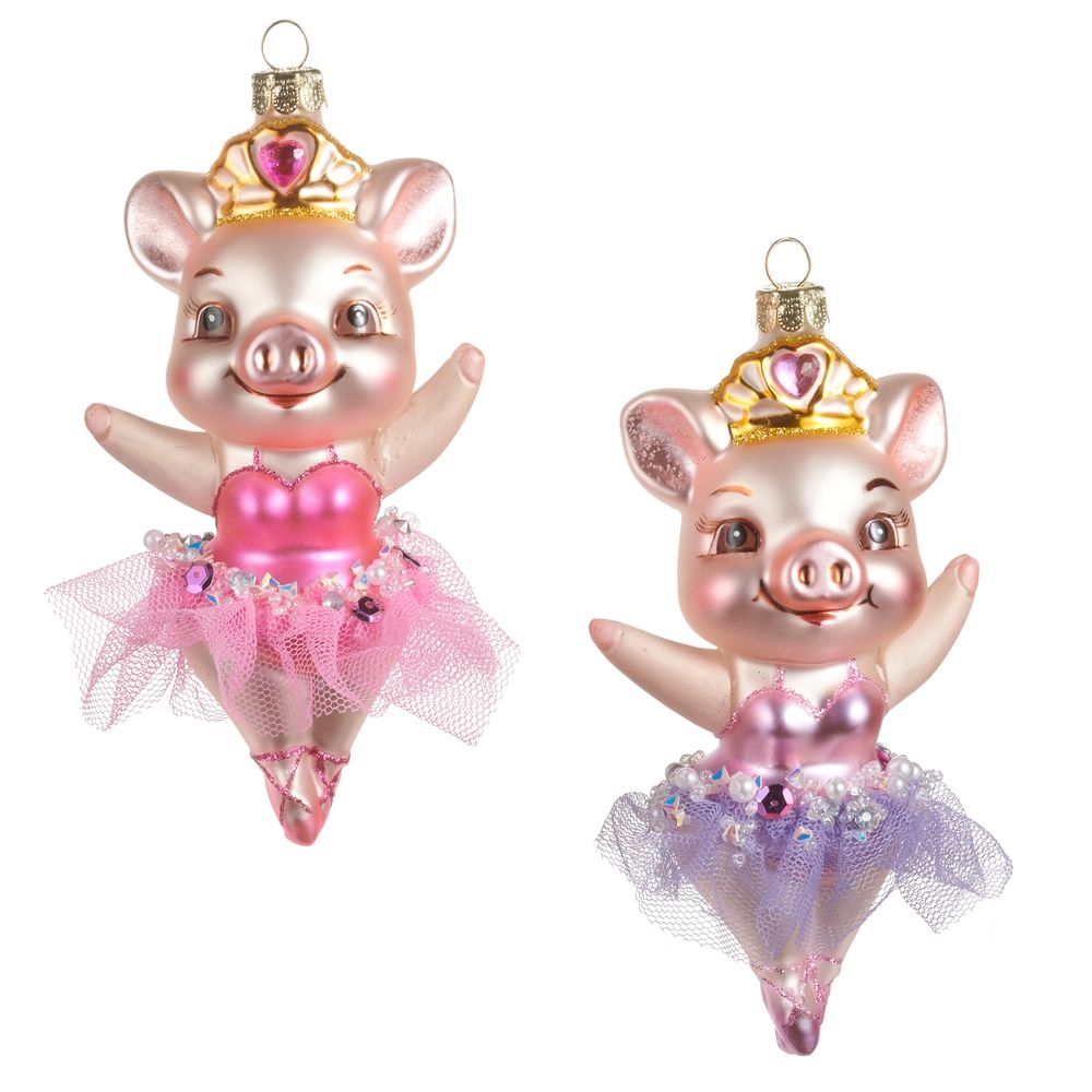 Ornament Pig Ballerina 5.25"
