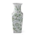 Vase Floral Ceramic Green White 14 "