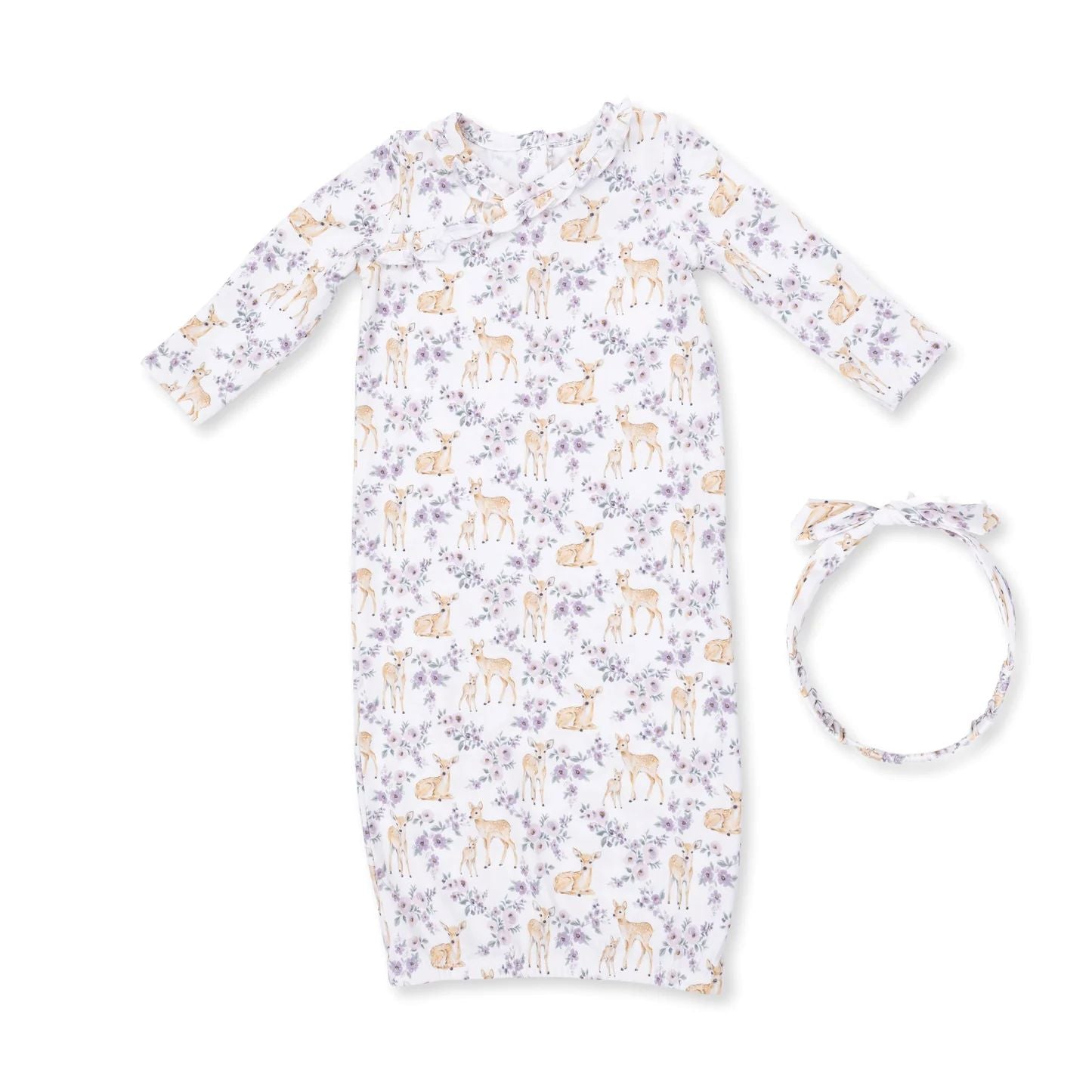 Nightgown Floral Deer Angel Dear