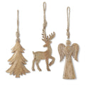 Ornament Mango Wood assort Holiday 6" KK