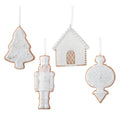 Ornament Assort White Glittered Resin Cookie KK