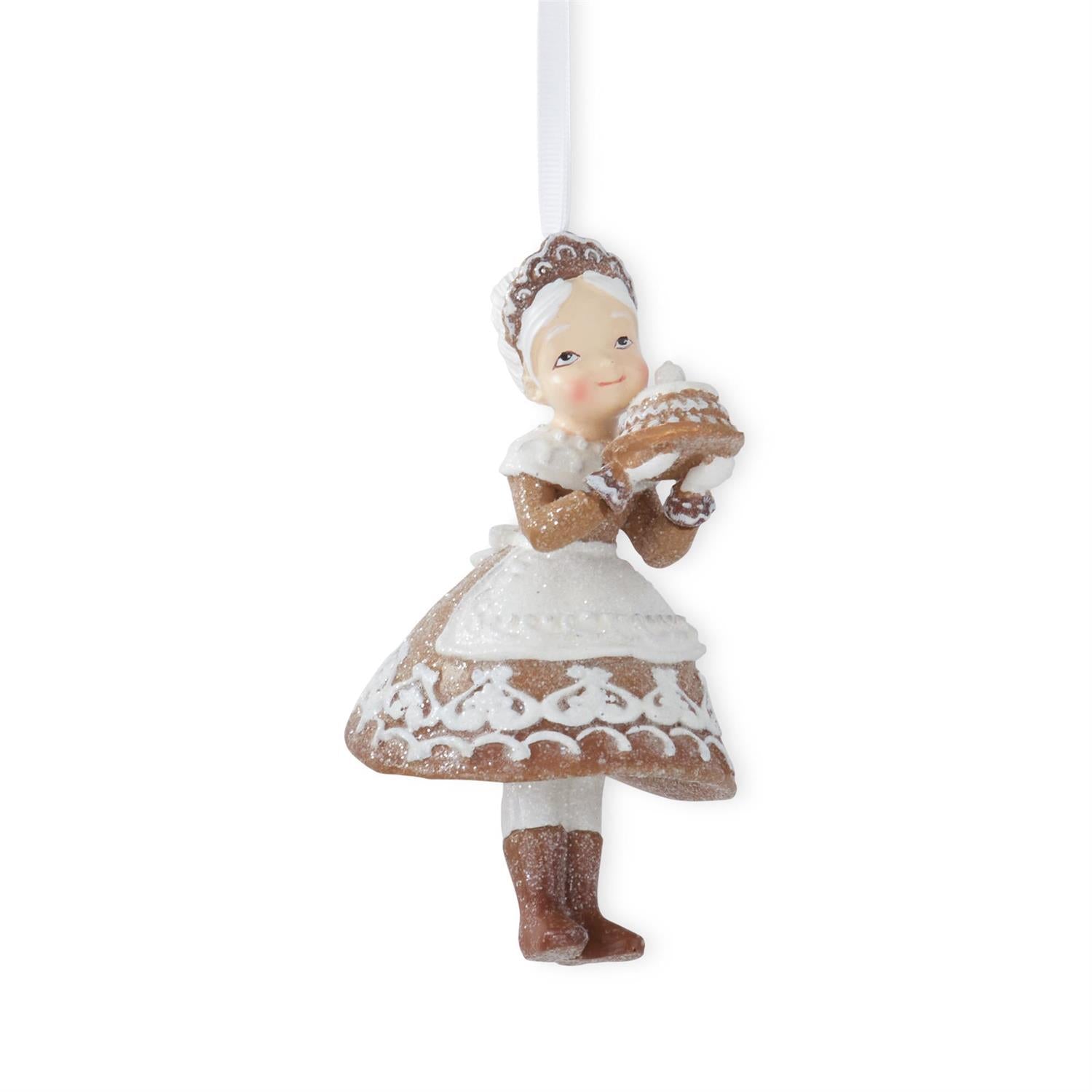 Ornament Gingerbread Mrs Claus Glittered KK