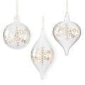 Clear Glass Etched Snowflake Ornament - Assorted