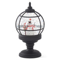 Water Lantern 9.5" Black Grid Snowman LED  w/ Timer KK