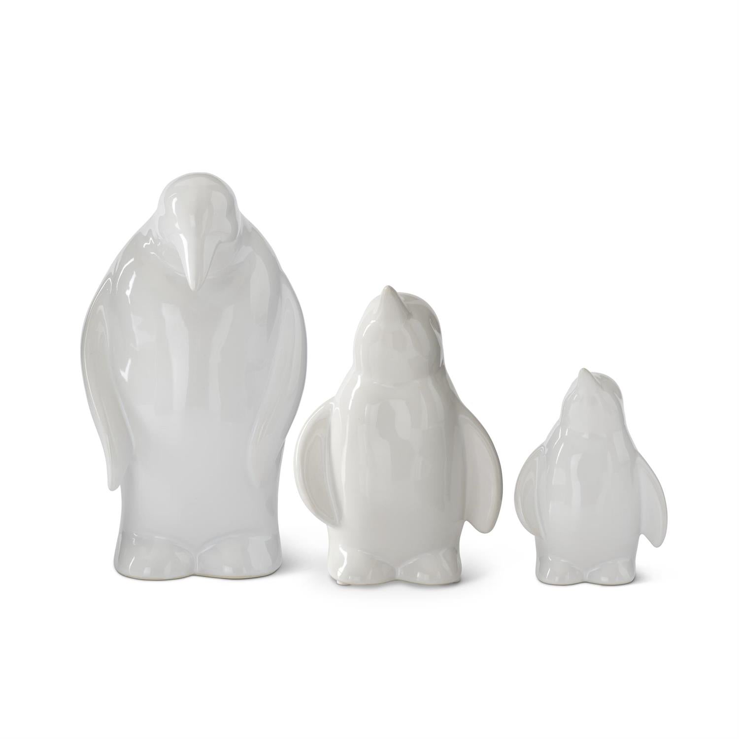Ceramic Penguins Set of 3 White KK
