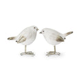 Bird Glittered White & Gold W Metal Legs KK