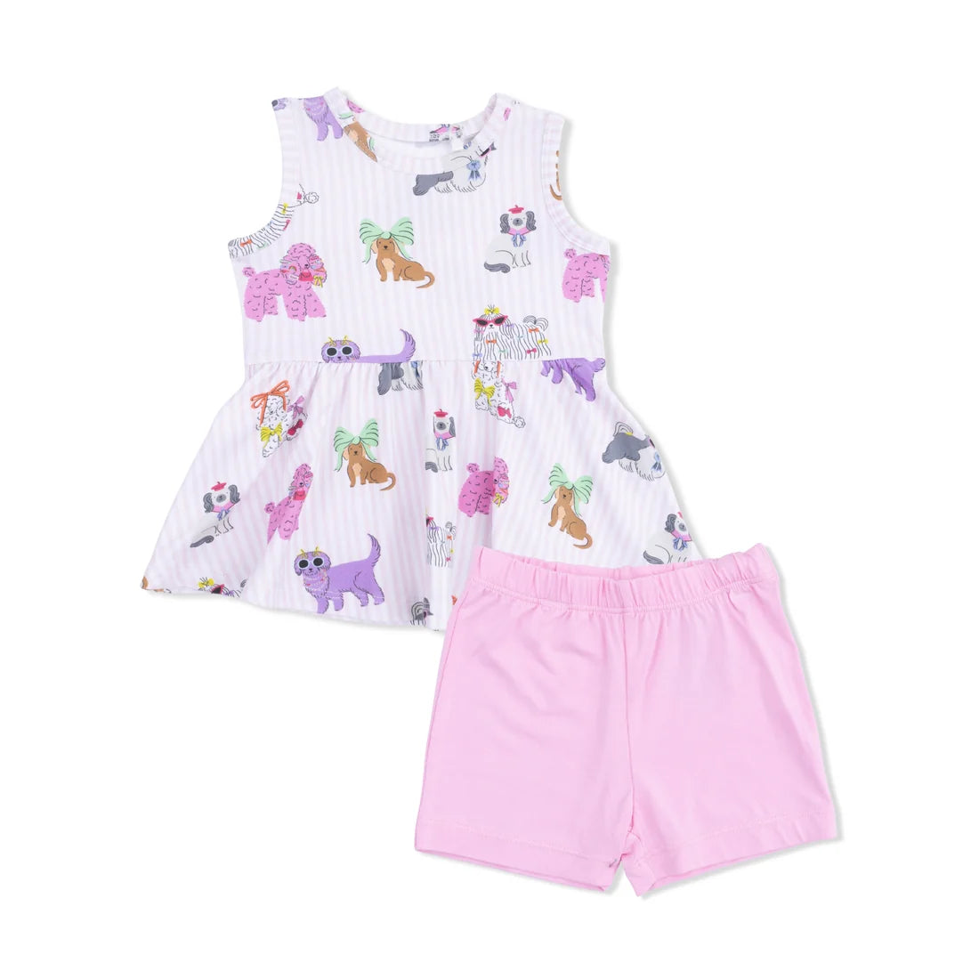 Fancy Dogs Peplum Tank Top & Bike Shorts