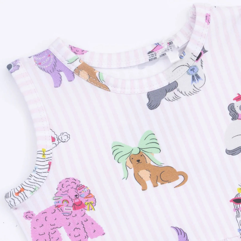 Fancy Dogs Peplum Tank Top & Bike Shorts