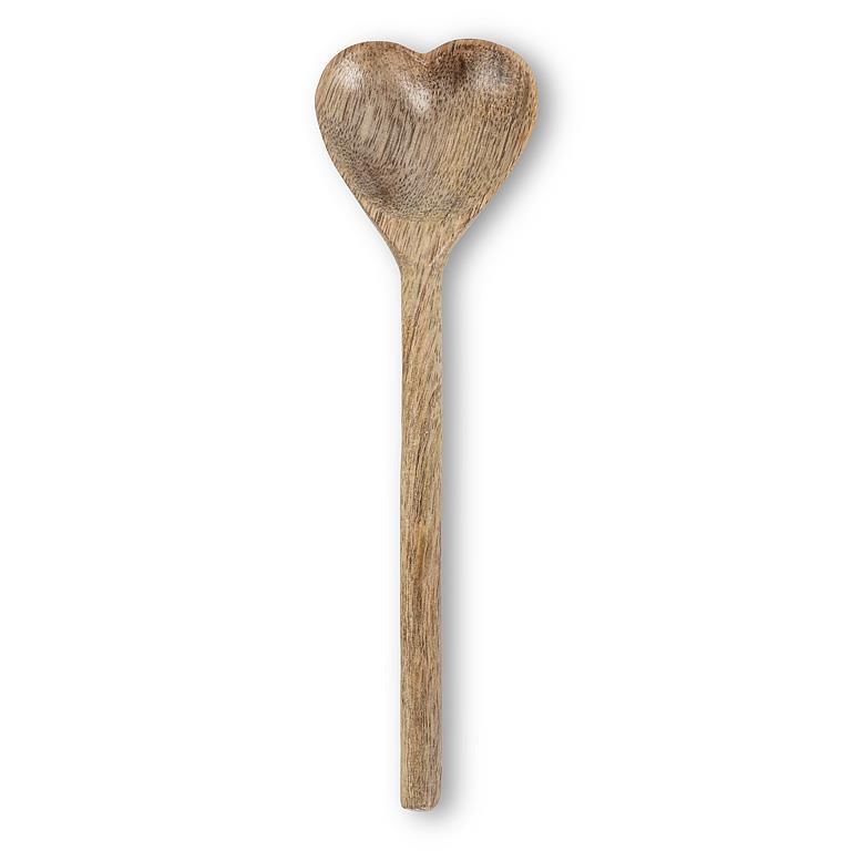 Spoon Heart Shaped Wood 7" ABT
