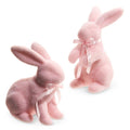 Bunny Pastel Pink Flocked 8.75"